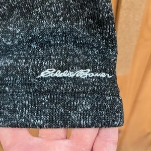 FREE SHIPPING Eddie Bauer Charcoal Knit Hooded Jacket. 100% Polyester (stretchy)